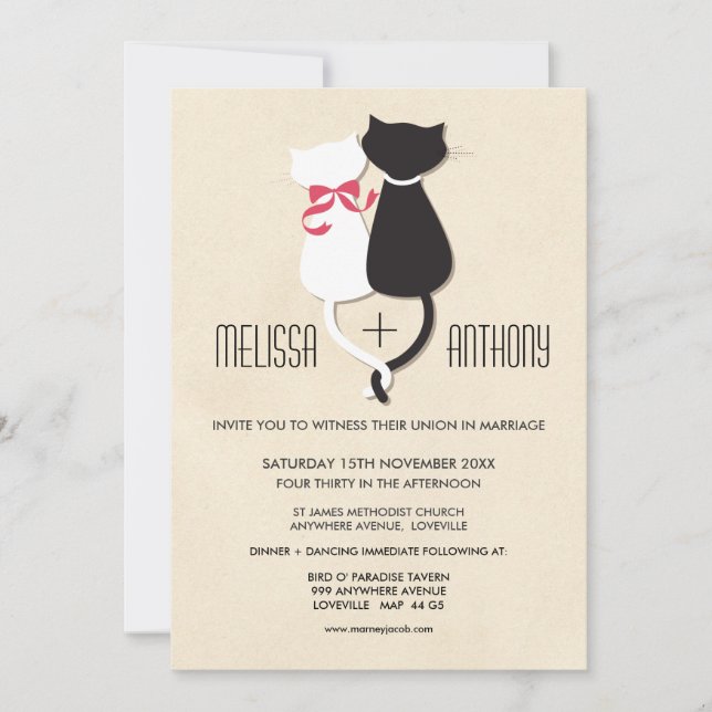 Invitation mignon moderne de mariage de monogramme (Devant)