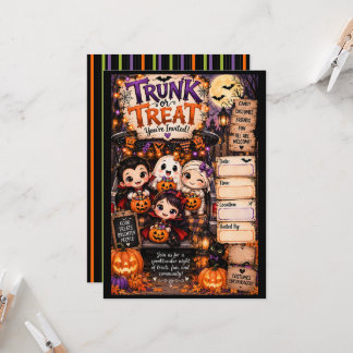 Invitation Mignon Mummy Halloween & Amis Trunk or Treat