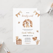 mignon on peut attendre brun ours babyshower