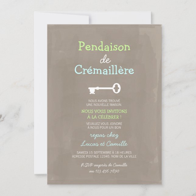 Invitation Mignon Pendaison de Crémaillère (Devant)