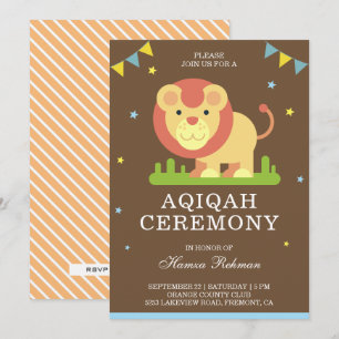Invitation Mignon petit lion Aqiqah