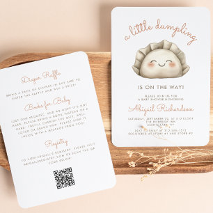 Invitation Mignon petit QR Code de bébé neutre pour la fête p