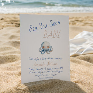 Invitation Mignon sous l'océan vous bientôt poulpe Baby Showe