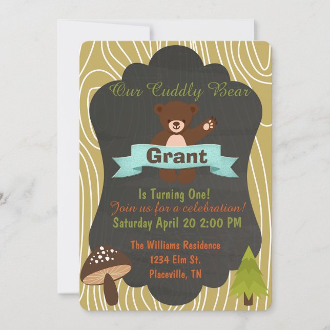 Invitation mignonne 4 de fête d'anniversaire de (Devant)