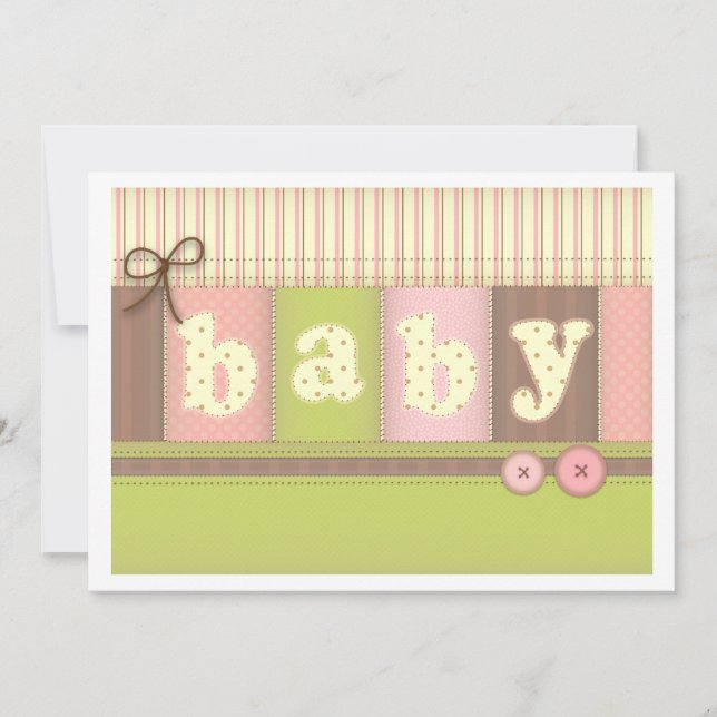 Invitation mignonne couvrante de baby shower (Devant)