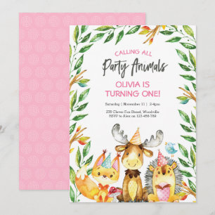 Invitation mignonne d'anniversaire de fêtards