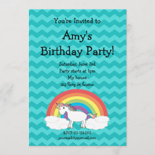 Invitation mignonne d'anniversaire de licorne