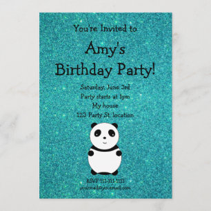 Invitation mignonne d'anniversaire de panda
