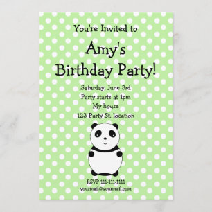 Invitation mignonne d'anniversaire de panda