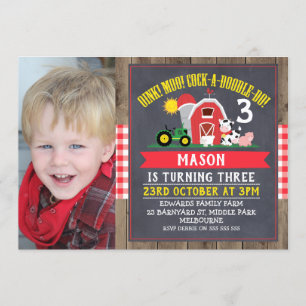Invitation mignonne d'anniversaire de photo de