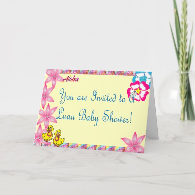 Invitation mignonne de baby shower de Luau (Devant)