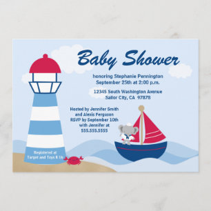 Invitation mignonne de baby shower de marin