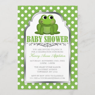 Invitation mignonne de baby shower de point de