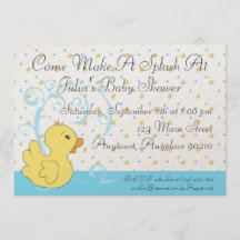 Invitation mignonne de baby shower d'éclaboussure
