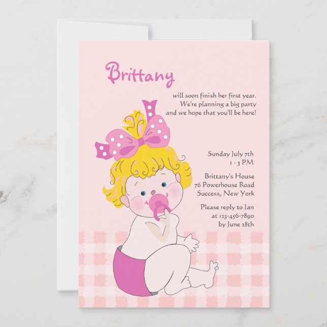 Invitation mignonne de bébé (Devant)