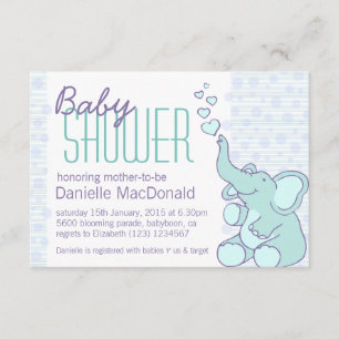 Invitation mignonne de bleu d'aqua de baby shower