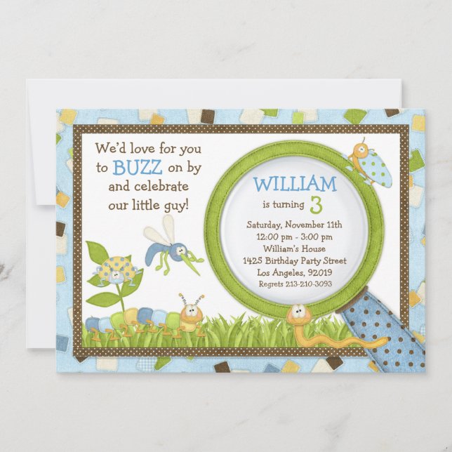 Invitation mignonne de fête d'anniversaire (Devant)