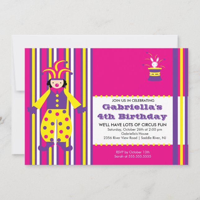 Invitation MIGNONNE de fête d'anniversaire de (Devant)