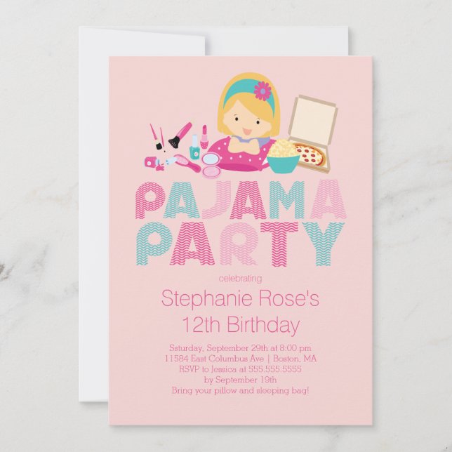 Invitation mignonne de fête d'anniversaire de (Devant)