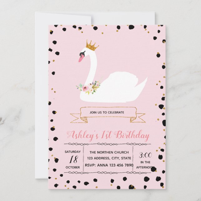 Invitation mignonne de fête d'anniversaire de (Devant)