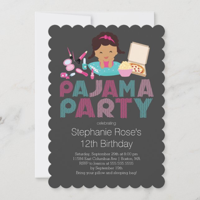 Invitation mignonne de fête d'anniversaire de (Devant)