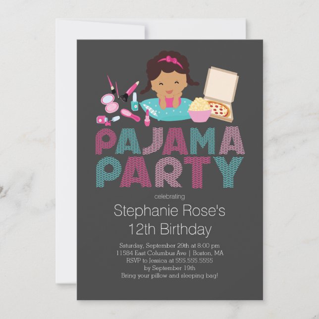 Invitation mignonne de fête d'anniversaire de (Devant)