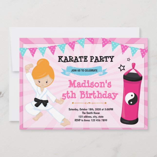 Invitation mignonne de fête d'anniversaire de (Devant)
