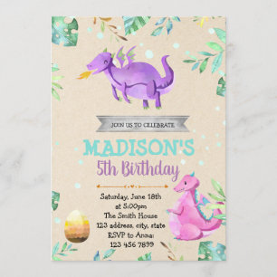 Invitation mignonne de fête d'anniversaire de