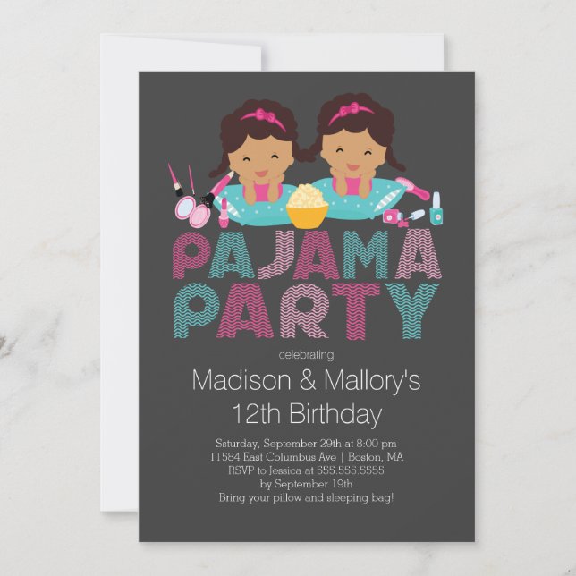 Invitation mignonne de fête d'anniversaire de (Devant)