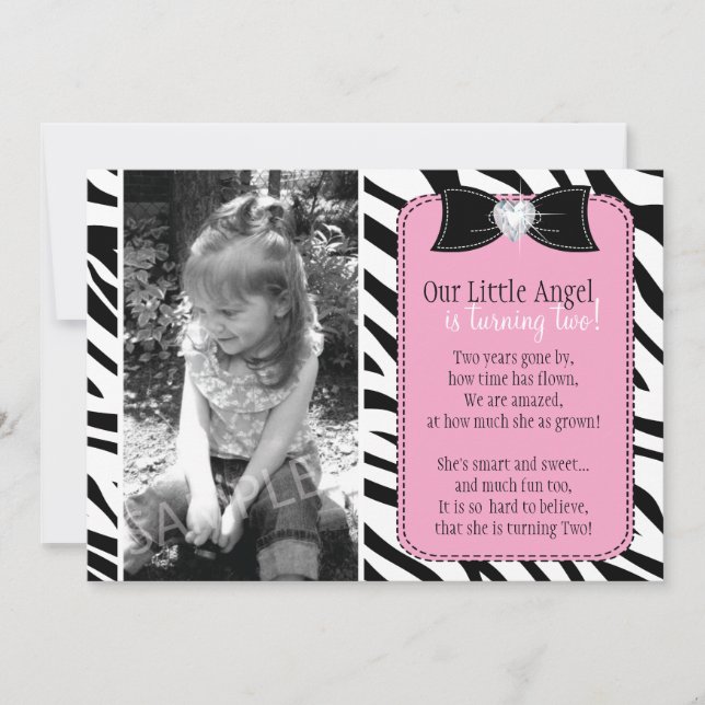 Invitation mignonne de fête d'anniversaire de (Devant)