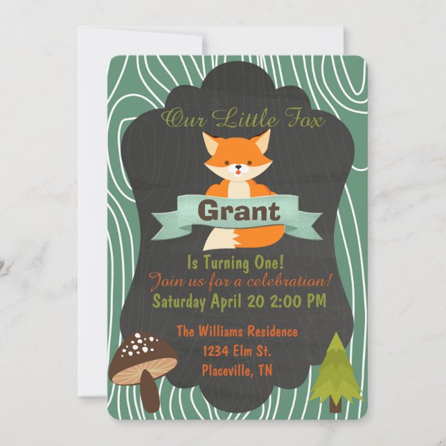 Invitation mignonne de fête d'anniversaire de (Devant)