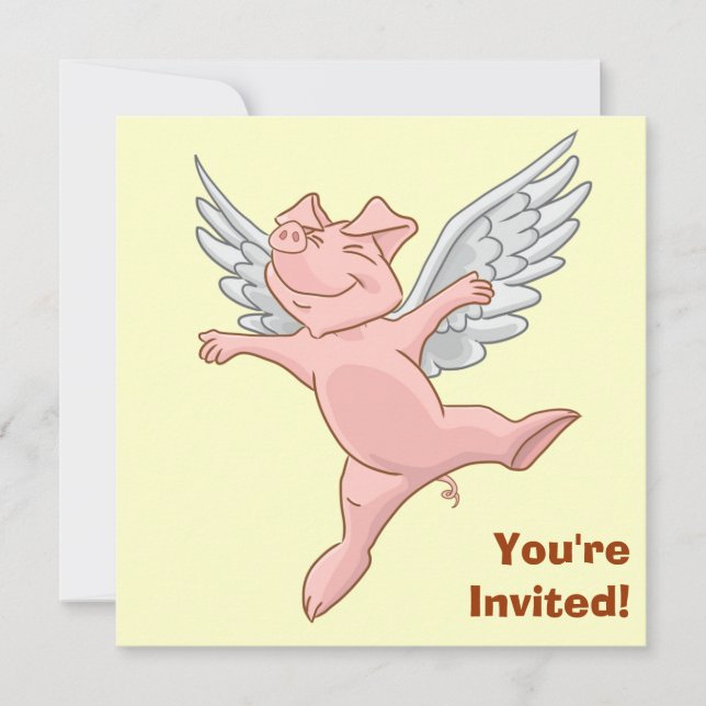 Invitation mignonne de fête d'anniversaire de porc (Devant)