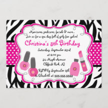 Invitation mignonne de fête d'anniversaire de spa