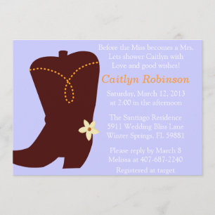 Invitation mignonne de Fête de la mariée de botte