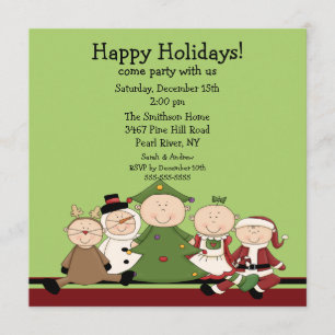 Invitation mignonne de fête de Noël d'enfants
