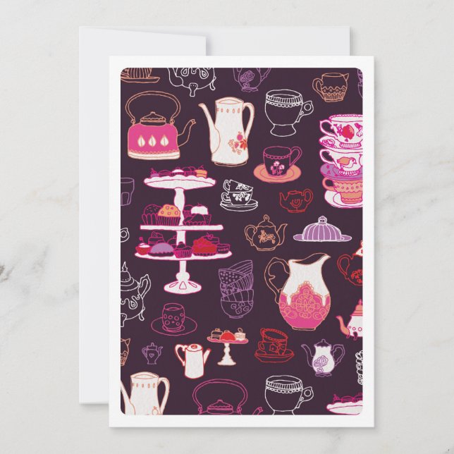 Invitation mignonne de motif de petit gâteau de (Devant)