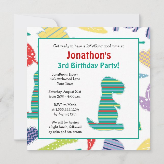 Invitation mignonne de partie d'anniversaire de (Devant)