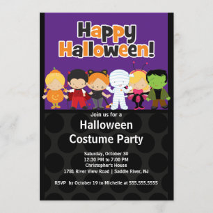 Invitation mignonne de partie de costume de
