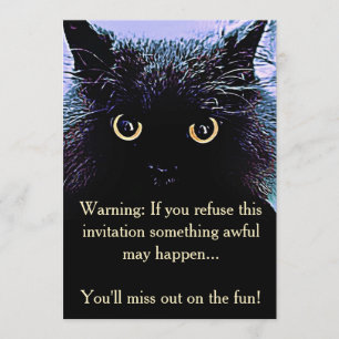 Invitation mignonne de partie de Halloween de chat