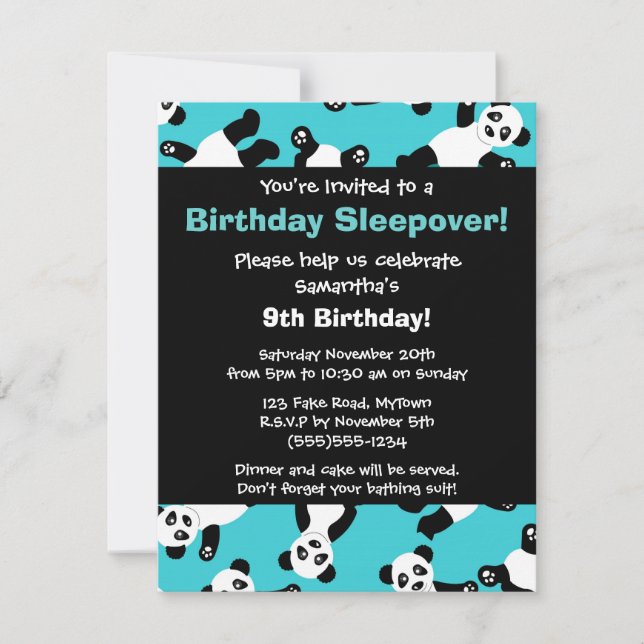 Invitation mignonne de partie de Sleepover (Devant)