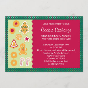 Invitation mignonne d'échange de biscuit