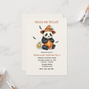 Invitation mignonne d'Halloween de panda et de cit