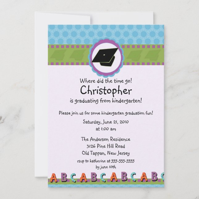 Invitation MIGNONNE d'obtention du diplôme de (Devant)