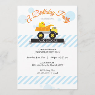 Invitation mignonne en caoutchouc d'anniversaire