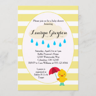 Invitation mignonne en caoutchouc de baby shower