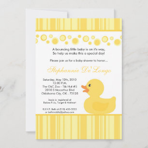 invitation mignonne en caoutchouc jaune du baby