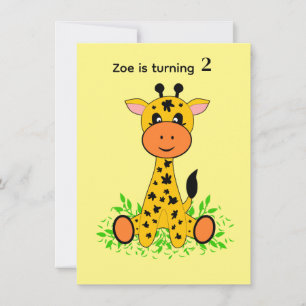 Invitation Mignonne et drôle girafe bébé pour les enfants à t