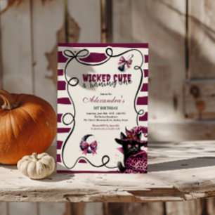 Invitation Mignonne et Turner une fille Halloween 1er naissan