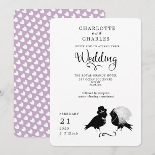 Invitation Mignonne Inséparable mariée Groom Élégante Invitat