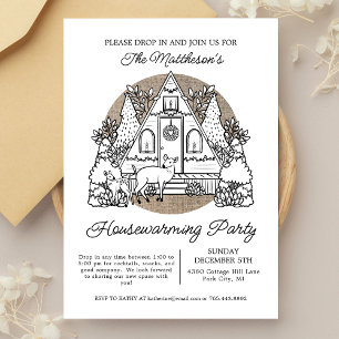 Invitation Mignonne Maison de vacances Drop Dans Fête de chau